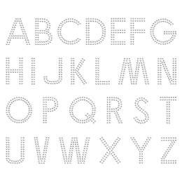 Rhinestone Iron on Mangal Alphabet Motif